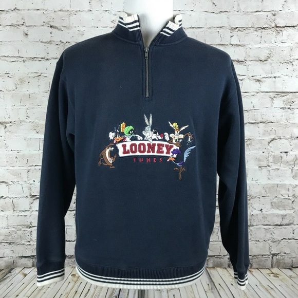 Warner Bros. Other - Looney Tunes Embroiderd Sweater Size Small 1/4 Zip